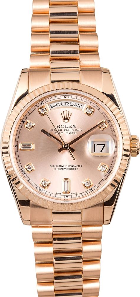 rolex day date president rose gold price|rolex day date president 36mm.